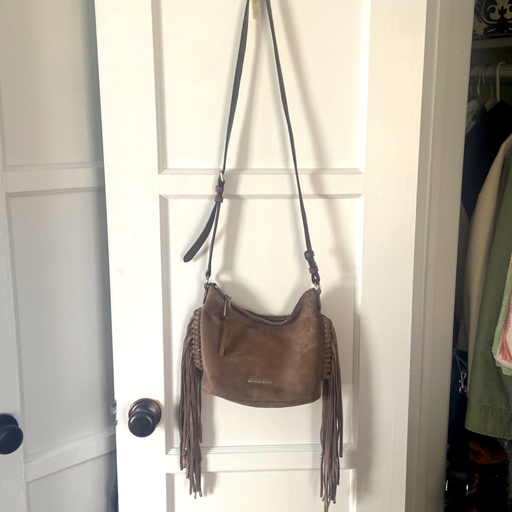 Michael Kors suede crossbody bag